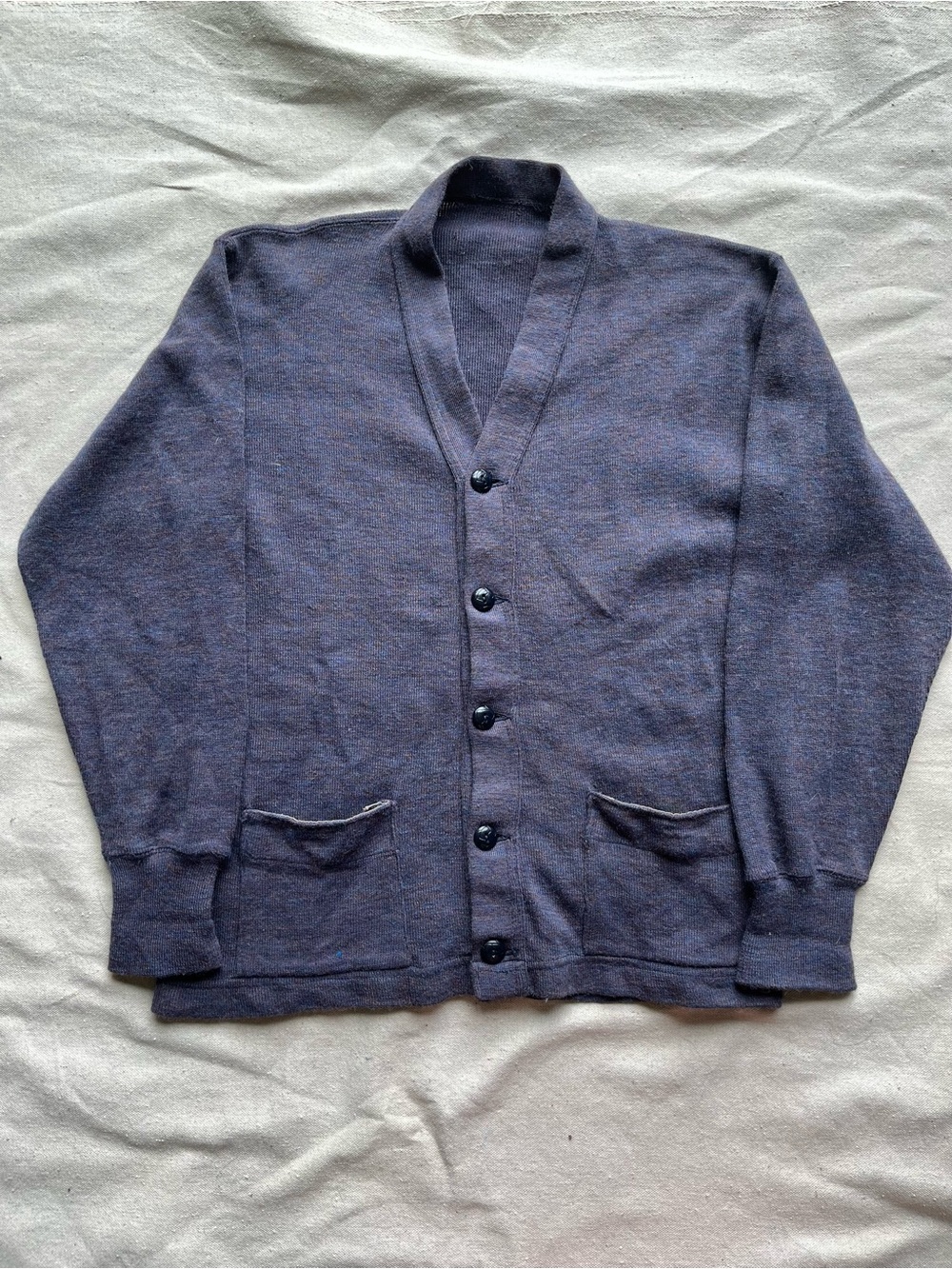 Vintage 1950s Rugby Flintwist Wool Blend Cardigan – Men’s Large